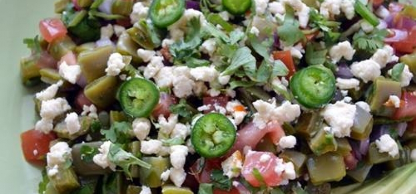 •	ENSALADA DE NOPAL A LA MEXICANA