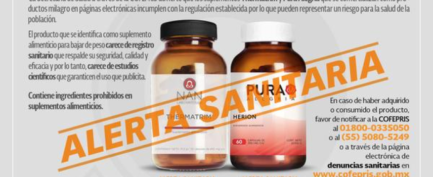 Advertencia sobre suplementos para supuestamente bajar de peso