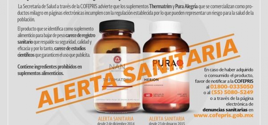 Advertencia sobre suplementos para supuestamente bajar de peso