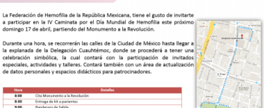 Caminata por el día Mundial de Hemofilia