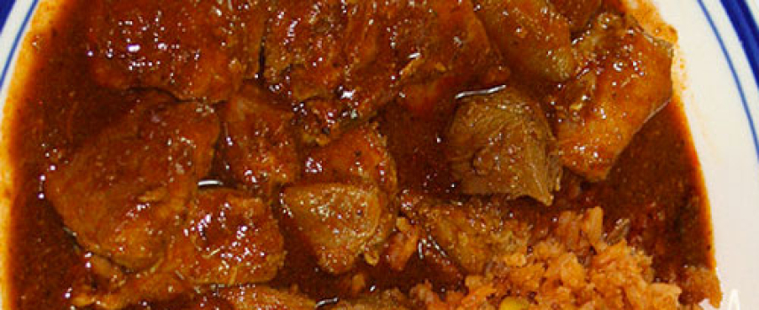 Bistec en chile pasilla