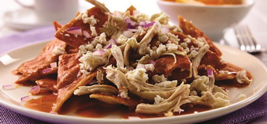 Desayunos Azules: Chilaquiles con pollo
