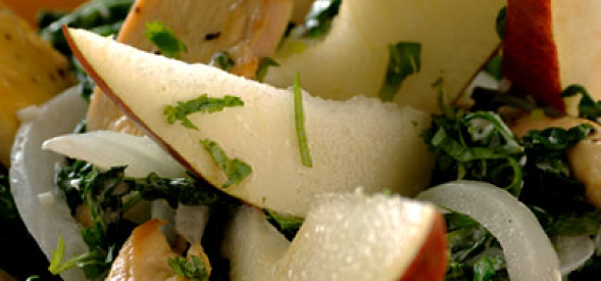 Ensalada de peras y pollo