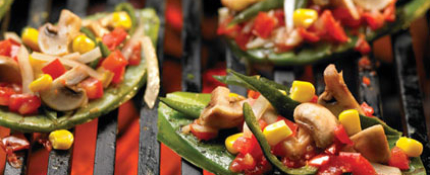Huarache de nopal con champiñones