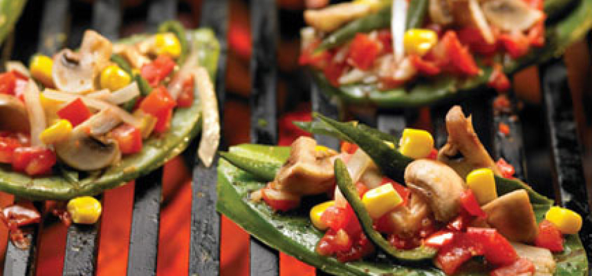 Huarache de nopal con champiñones