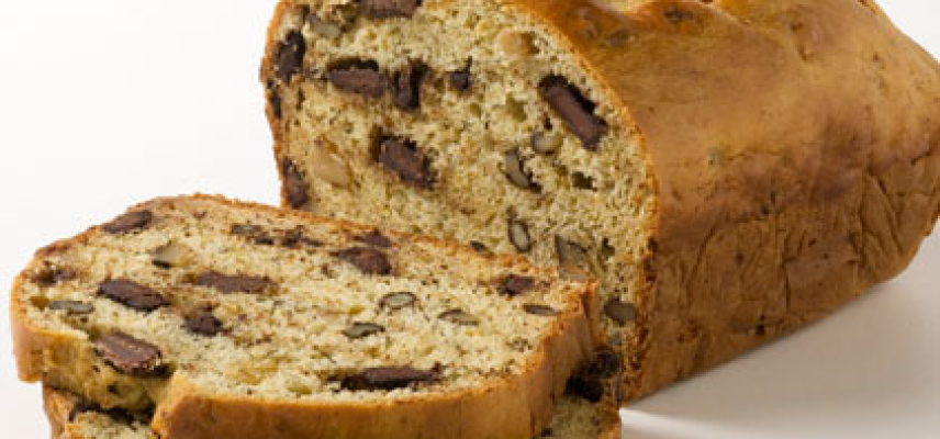Pan de plátano con trocitos de chocolate