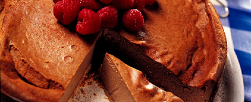 Pastel de queso y chocolate