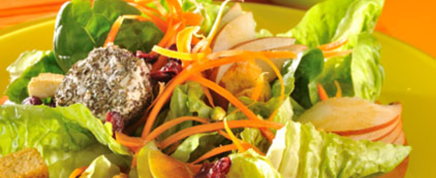 Ensalada de pera con queso de cabra