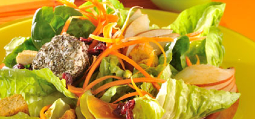 Ensalada de pera con queso de cabra