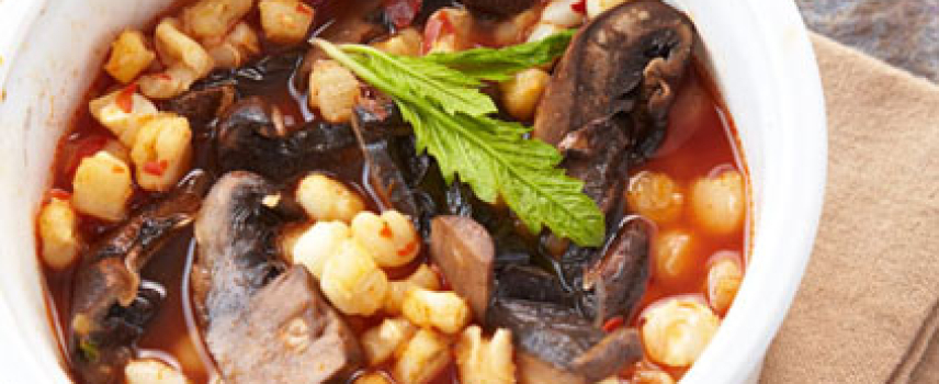 Pozole de portobello